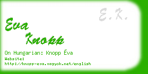 eva knopp business card