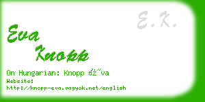 eva knopp business card